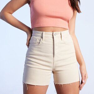 PACSUN Beige Girlfriend Denim Shorts - Size 27